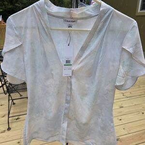 Calvin Klein Women's Subtle Patterned Blouse